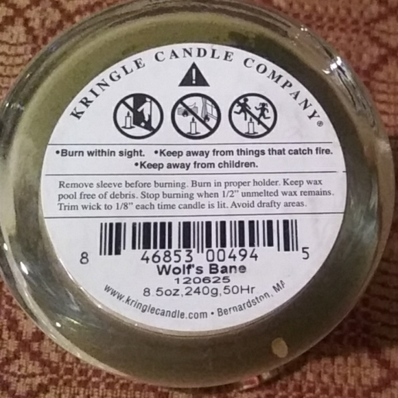 Kringle Candle WOLF'S BANE Halloween Jar RARE!! - Picture 3 of 6